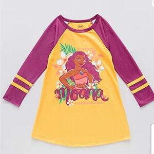 Disney Collection Little Girls Long Sleeve Moana Crew Neck Nightshirt size 2T